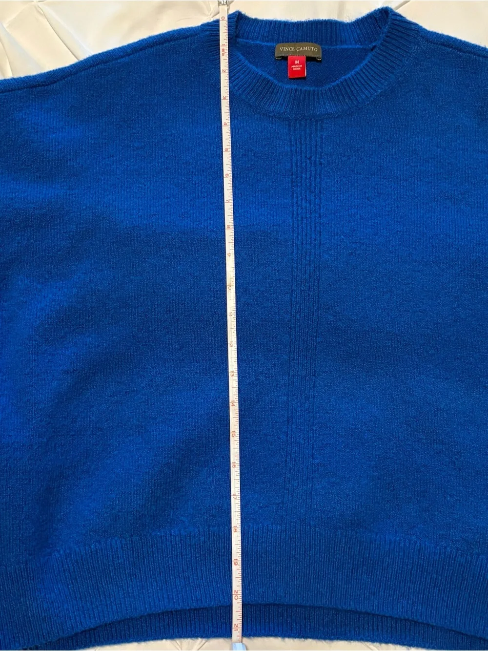 Vince Camuto Center Seam Crewneck Sweater, Royal Blue, Size Medium